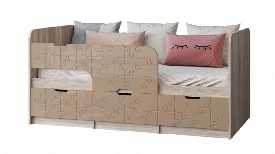 Детская кровать Юниор-9 1,8 МДФ (левый) в Великом Новгороде - картинка