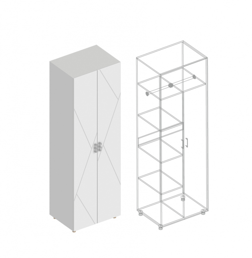Шкаф «Сандра» 2-ств с 2-мя отделениями в Великом Новгороде - картинка