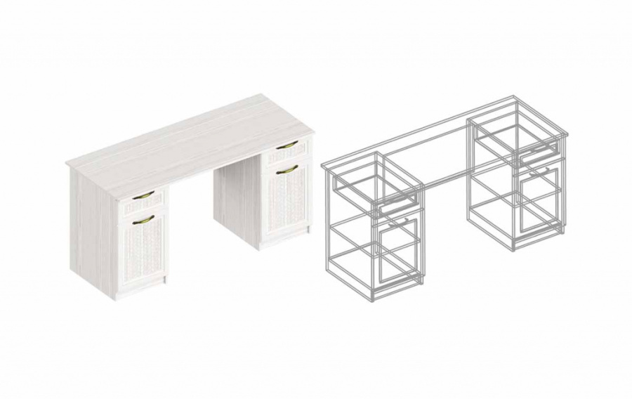 Стол письменный «Александрия» 2-х тумбовый ДА-18 в Великом Новгороде - фото Стол письменный «Александрия» 2-х тумбовый ДА-18 в Великом Новгороде - картинка