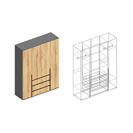 Шкаф 4-ств с 3 ящиками МС Стил в Великом Новгороде - картинка