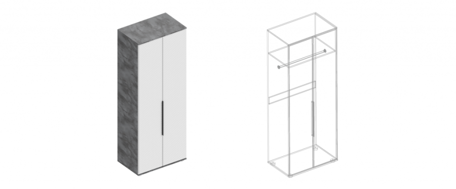 Шкаф «Лео» 2-ств для одежды в Великом Новгороде - картинка