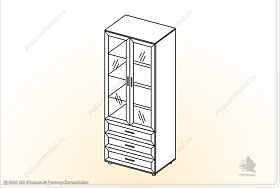 Шкаф распашной со стеклом "Классика" ШЯ-С в Великом Новгороде - картинка