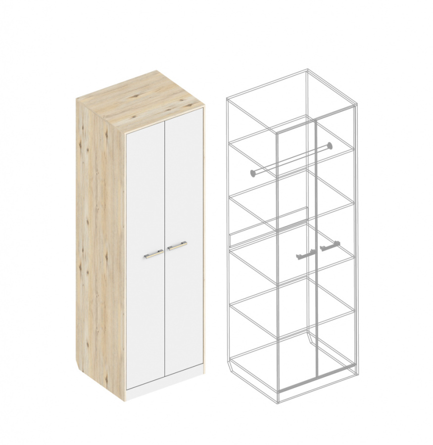 Шкаф «Милана» 2-ств с полками в Великом Новгороде - картинка