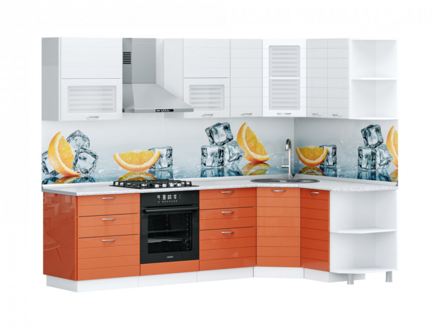 Кухня угловая "Виола Нео" 2,653х1,55м (тигра узкая) в Великом Новгороде - фото Кухня угловая "Виола Нео" 2,653х1,55м (тигра узкая) в Великом Новгороде - картинка