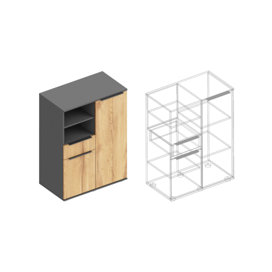 Комод 2-ств с ящиком и нишей МС Стил в Великом Новгороде - картинка