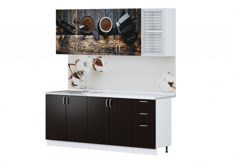 Кухня "КОНТЕМП ПРИНТ Бариста" 2,0м в Великом Новгороде - картинка