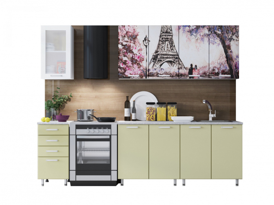 Кухня с фотопечатью "Париж" 2м в Великом Новгороде - фото Кухня с фотопечатью "Париж" 2м в Великом Новгороде - картинка