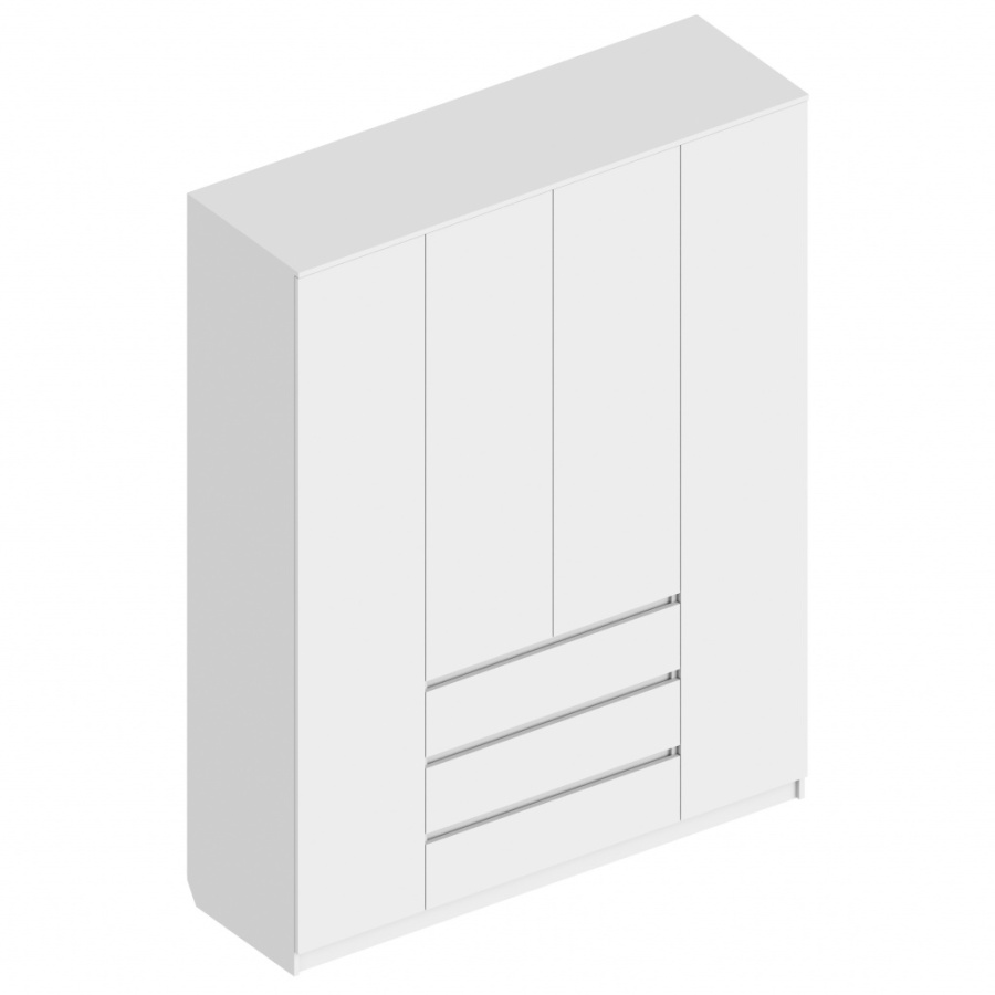 Шкаф «Бьянко» 4-ств с 3 ящиками в Великом Новгороде - картинка