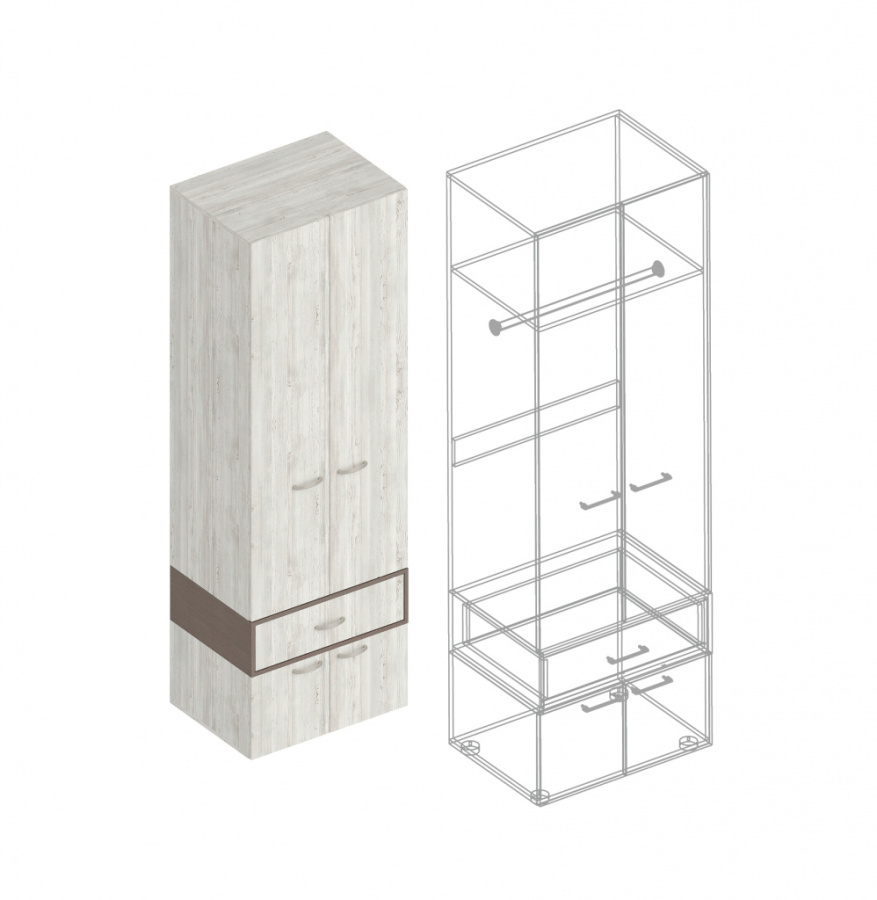 Шкаф «Анита» 4-ств с ящиком и штангой в Великом Новгороде - картинка