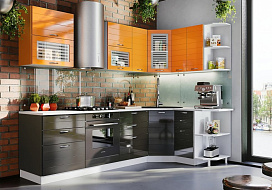 Кухня угловая "Виола Нео" 2,653х1,55м (тигра узкая) в Великом Новгороде - картинка