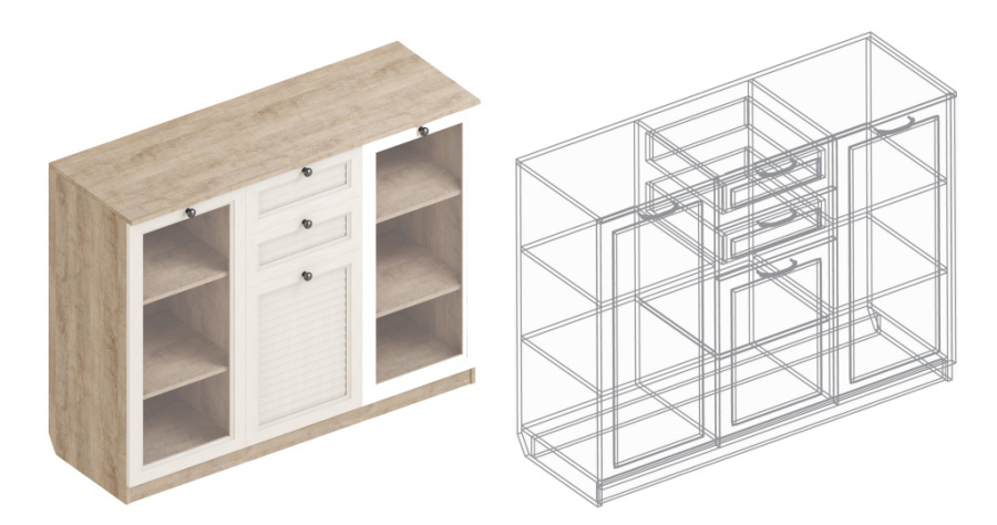 Комод «Филадельфия» ГФ-04 3-ств с 2 ящ. в Великом Новгороде - картинка