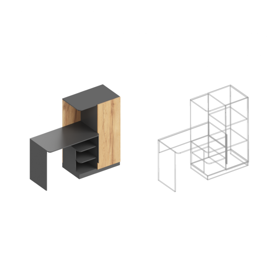 Стол письменный с пеналом (правое исп.) МС Стил в Великом Новгороде - картинка