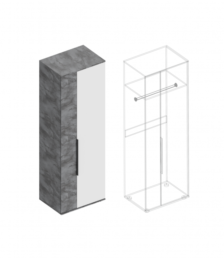 Шкаф «Моника» 2-ств для одежды с штангой в Великом Новгороде - фото Шкаф «Моника» 2-ств для одежды с штангой в Великом Новгороде - картинка