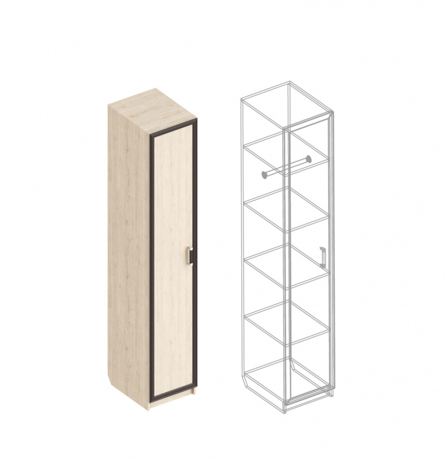 Шкаф «Наоми» 1-ств с полками и штангой в Великом Новгороде - картинка