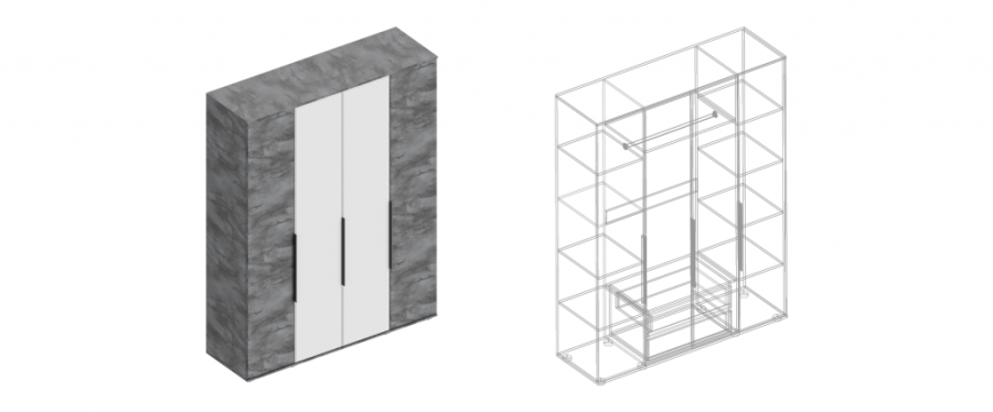 Шкаф «Лео» 4-ств для одежды в Великом Новгороде - фото Шкаф «Лео» 4-ств для одежды в Великом Новгороде - картинка