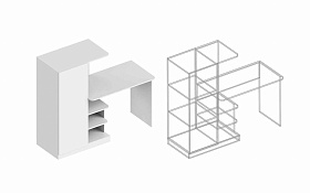 Стол письменный «Бьянко» с пеналом (левое исполнение) в Великом Новгороде - картинка