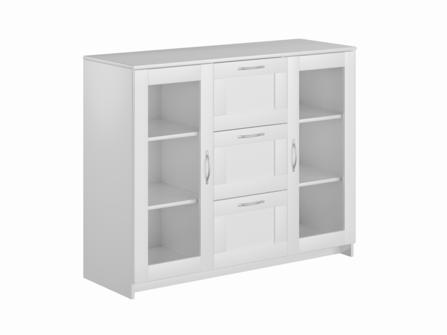 Тумба 2 двери со стеклом и 3 ящика 117х95 СИРИУС в Великом Новгороде - фото Тумба 2 двери со стеклом и 3 ящика 117х95 СИРИУС в Великом Новгороде - картинка