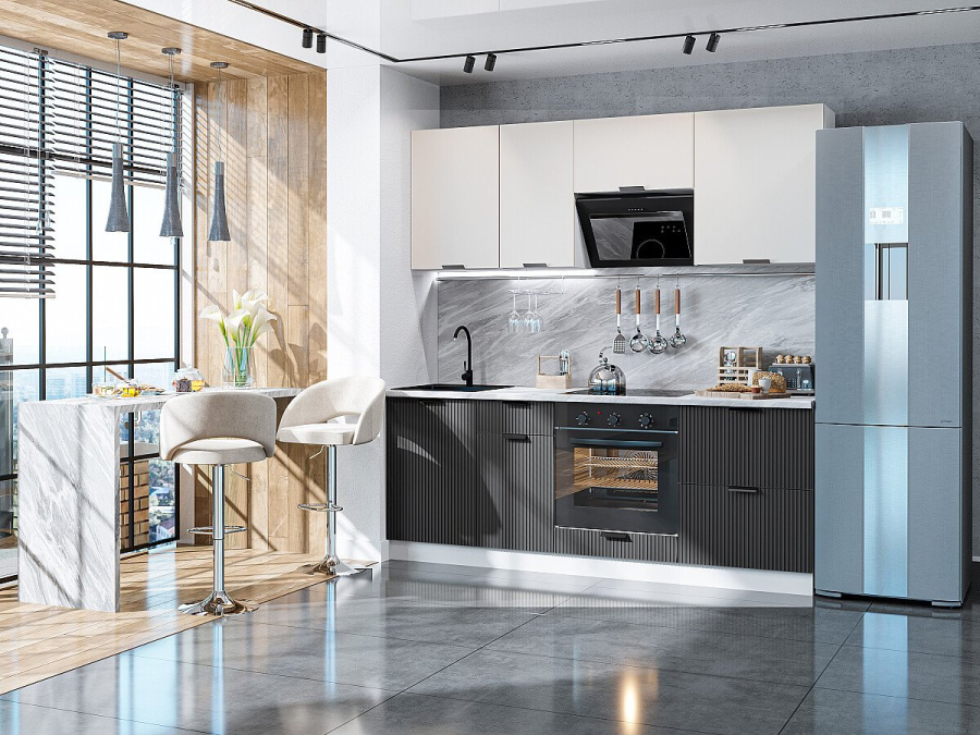 Кухня Евро Лайн-02 в Великом Новгороде - фото Кухня Евро Лайн-02 в Великом Новгороде - картинка