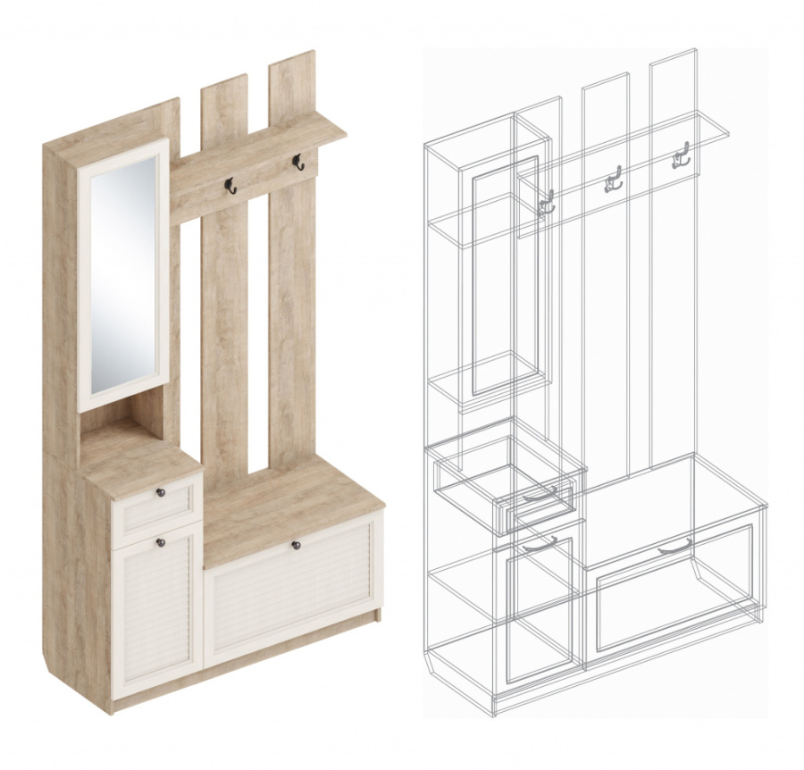 Прихожая компакт «Филадельфия» ПФ-09 (левый) в Великом Новгороде - фото Прихожая компакт «Филадельфия» ПФ-09 (левый) в Великом Новгороде - картинка