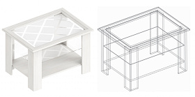 Стол журнальный «Александрия» (стекло пескоструй) в Великом Новгороде - картинка