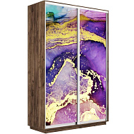 Шкаф-купе Экспресс 2-х дверный (Абстракция фиолетово-золотая) в Великом Новгороде - картинка