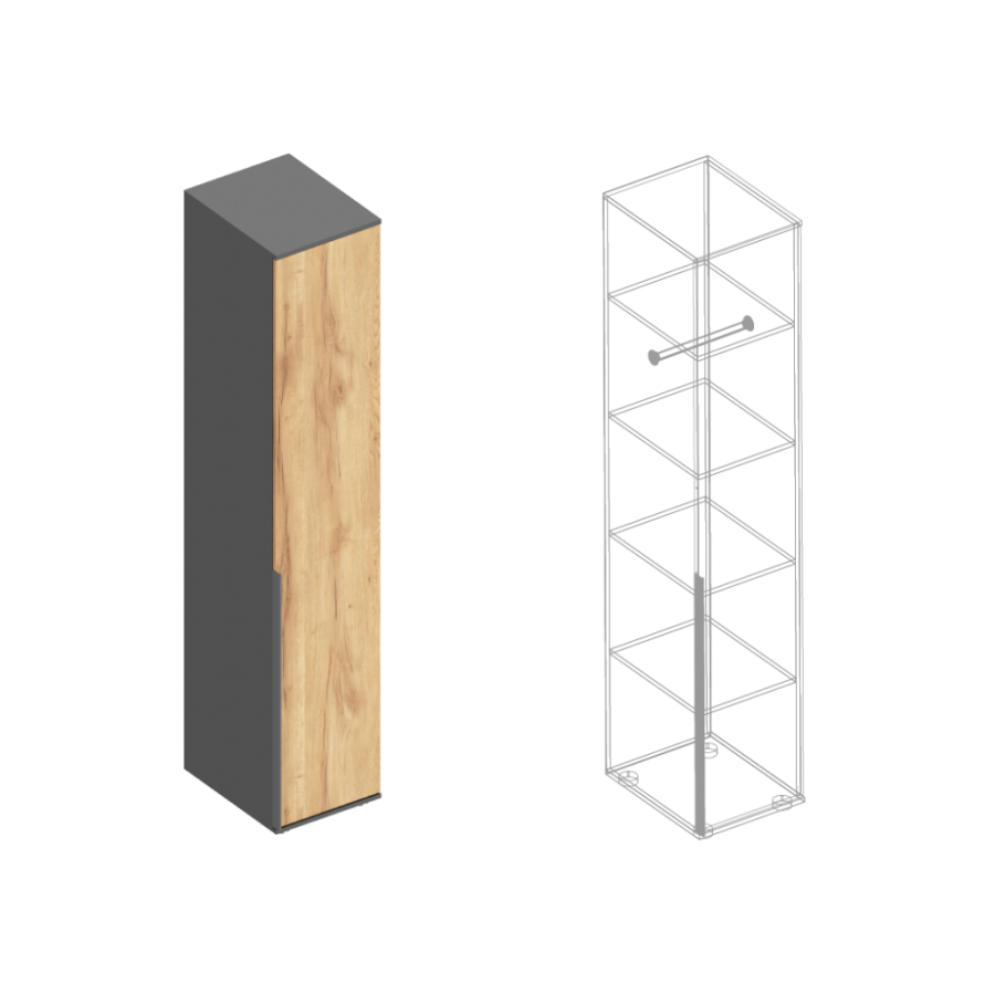 Пенал 1-ств с полками МС Стил в Великом Новгороде - картинка