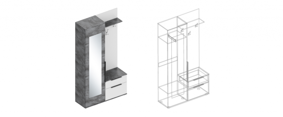 Прихожая «Лео» (левое исполнение) в Великом Новгороде - фото Прихожая «Лео» (левое исполнение) в Великом Новгороде - картинка