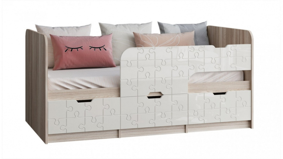 Детская кровать Юниор-9 1,8 МДФ,(правый) в Великом Новгороде - картинка