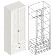 Шкаф «Александрия» ДА-02 2-ств с 2 ящиками в Великом Новгороде - картинка