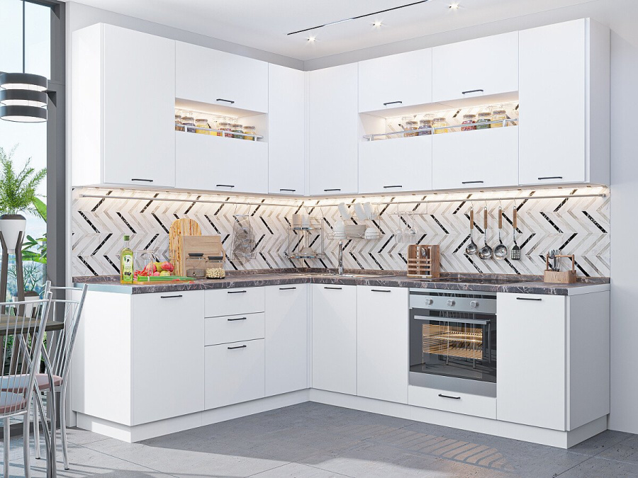 Кухня Флэт-02 в Великом Новгороде - фото Кухня Флэт-02 в Великом Новгороде - картинка