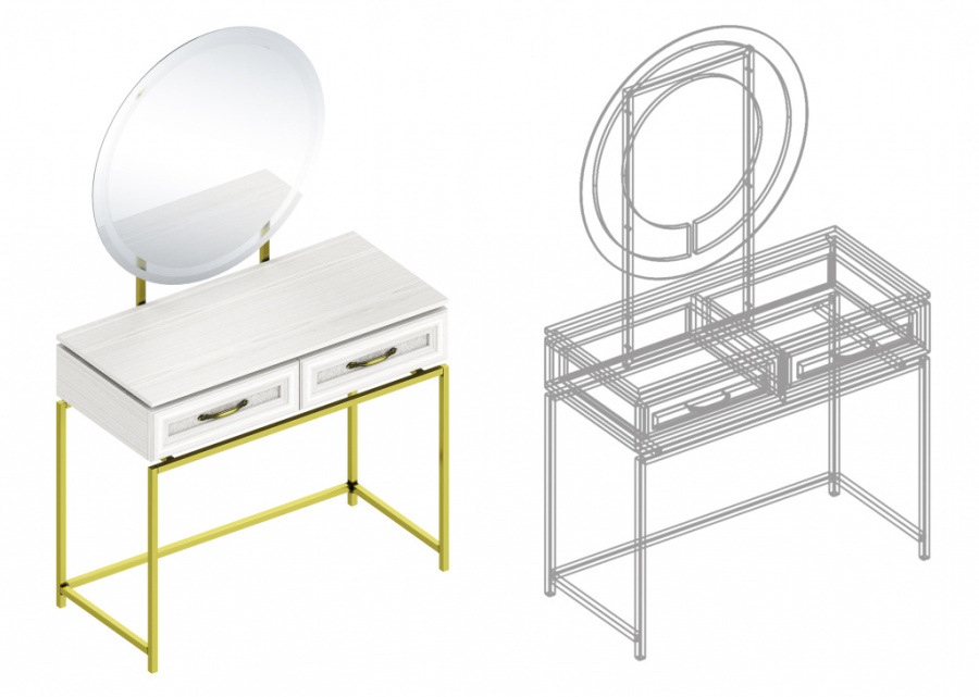Стол гримерный «Александрия» СА-22 в Великом Новгороде - фото Стол гримерный «Александрия» СА-22 в Великом Новгороде - картинка