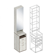 Тумба с зеркалом «Анита» 2-ств с 2 ящиками и нишей в Великом Новгороде - картинка