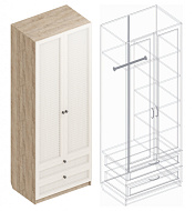 Шкаф «Филадельфия» ДФ-02 2-ств с 2 ящиками в Великом Новгороде - картинка