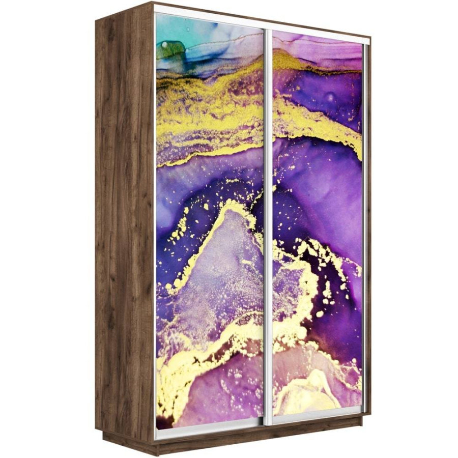 Шкаф-купе Экспресс 2-х дверный (Абстракция фиолетово-золотая) в Великом Новгороде - картинка