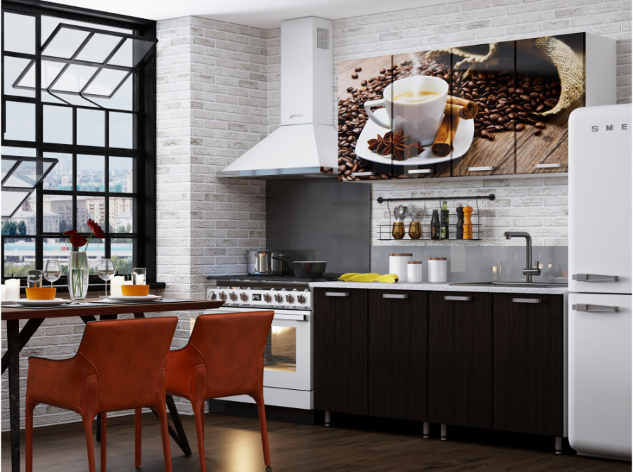 Кухня с фотопечатью "Кофе" 1,6м в Великом Новгороде - фото Кухня с фотопечатью "Кофе" 1,6м в Великом Новгороде - картинка