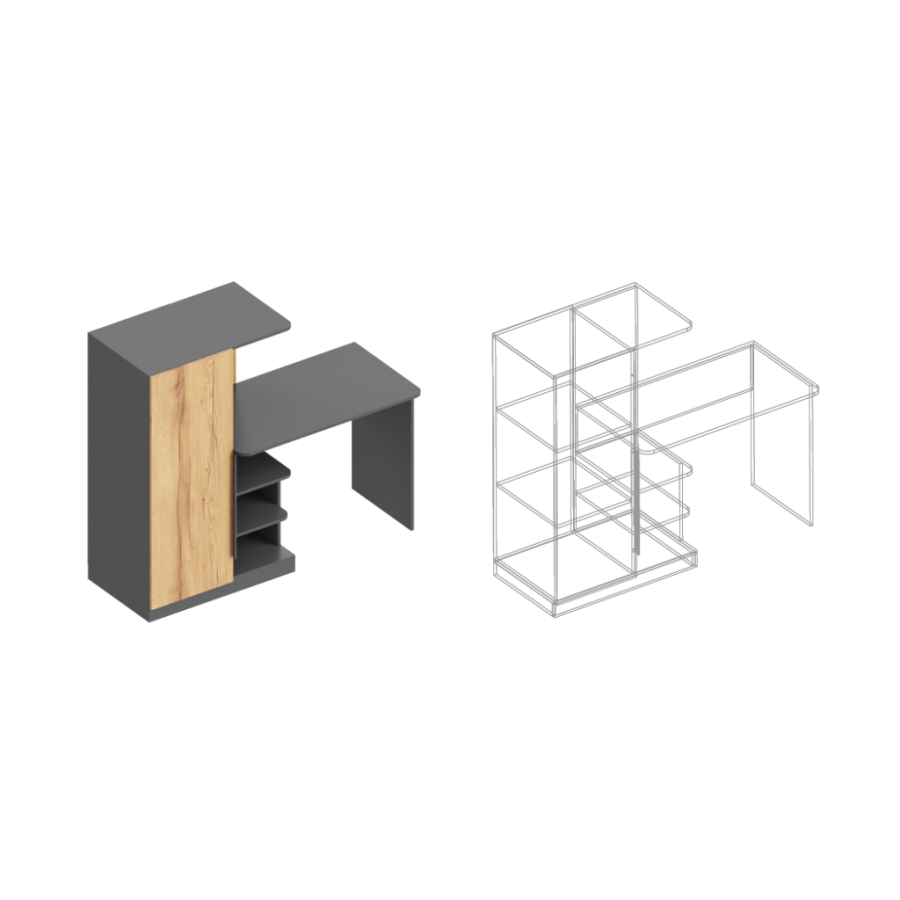 Стол письменный с пеналом (левое исп.) МС Стил в Великом Новгороде - фото Стол письменный с пеналом (левое исп.) МС Стил в Великом Новгороде - картинка