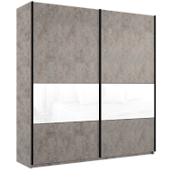 Шкаф-купе Широкий Прайм 2-х дверный (3 секции ЛДСП/стекло белое) в Великом Новгороде - картинка