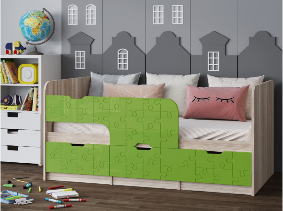 Детская кровать Юниор-9 1,8 МДФ, (левый) в Великом Новгороде - картинка