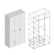 Шкаф «Сандра» 3-ств с 2 ящиками в Великом Новгороде - фото Шкаф «Сандра» 3-ств с 2 ящиками в Великом Новгороде - картинка