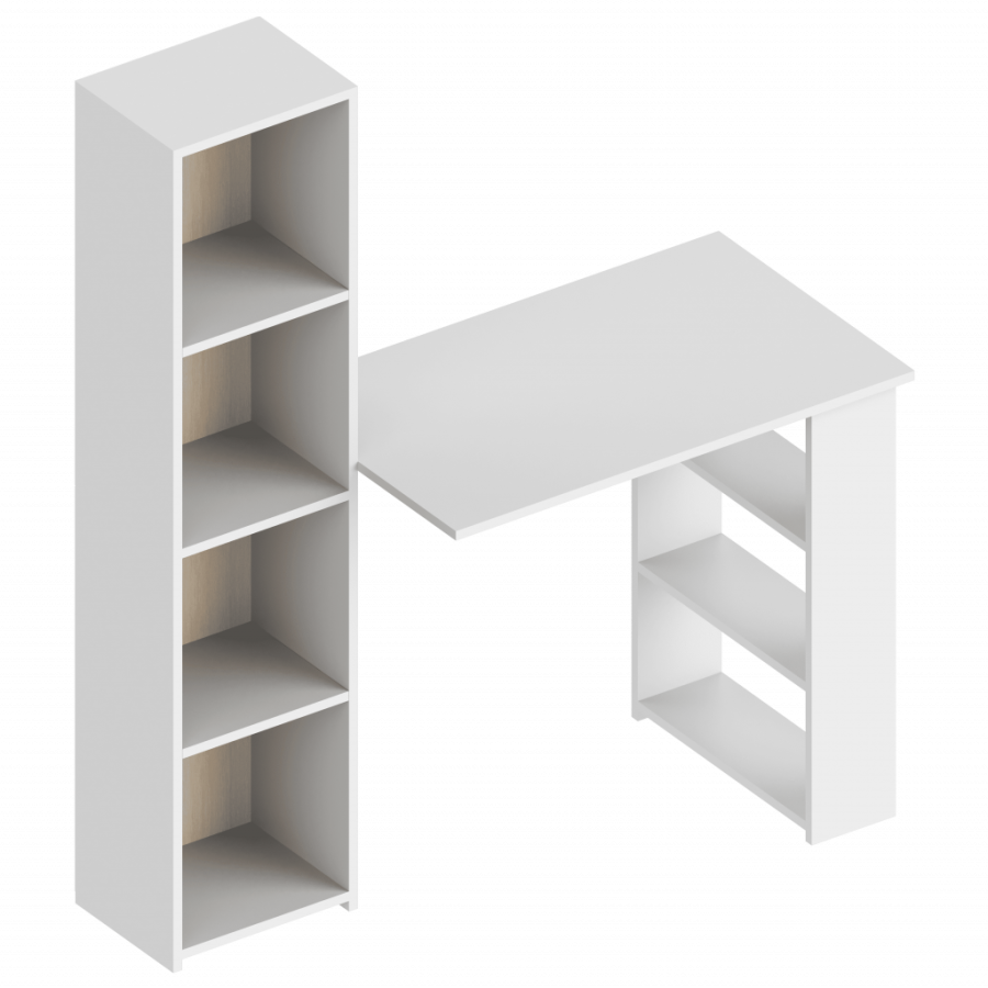 Стол письменный «Бьянко» со стеллажом в Великом Новгороде - фото Стол письменный «Бьянко» со стеллажом в Великом Новгороде - картинка