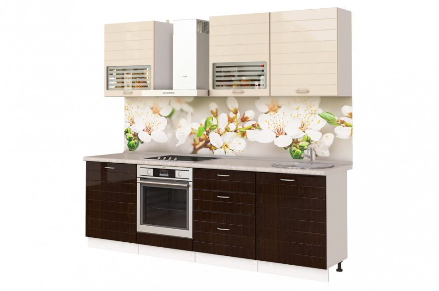 Кухня "Виола Нео" 2,4м (тигра узкая) в Великом Новгороде - фото Кухня "Виола Нео" 2,4м (тигра узкая) в Великом Новгороде - картинка