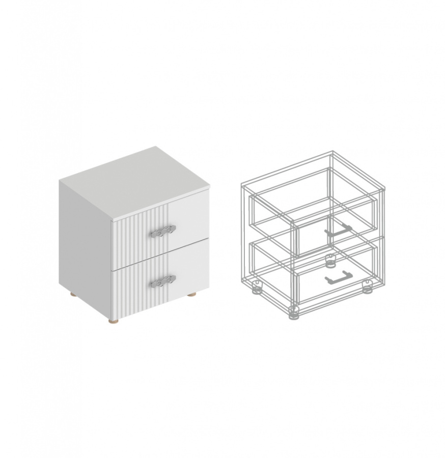 Тумба прикроватная «Сандра» с 2 ящиками в Великом Новгороде - картинка