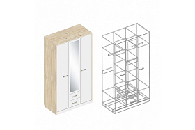 Шкаф «Милана» 3-ств с 2 ящиками по центру в Великом Новгороде - картинка