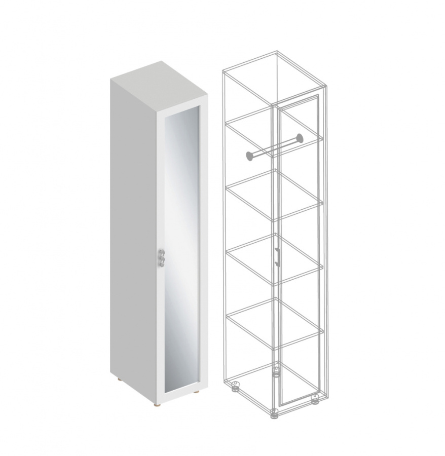 Пенал «Сандра» 1-ств с зеркалом и полками в Великом Новгороде - фото Пенал «Сандра» 1-ств с зеркалом и полками в Великом Новгороде - картинка