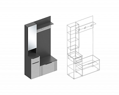 Прихожая «Вита» (левое исполнение) в Великом Новгороде - фото Прихожая «Вита» (левое исполнение) в Великом Новгороде - картинка