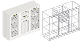 Комод «Александрия» ГА-04 3-ств с 2 ящ. в Великом Новгороде - картинка