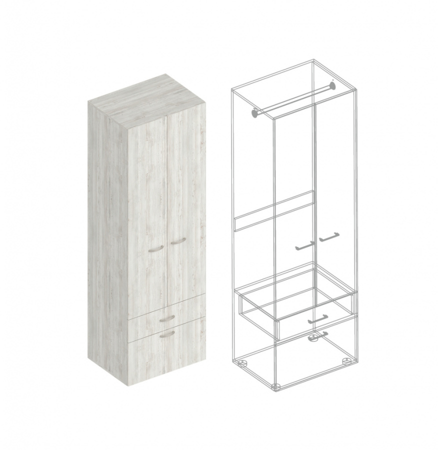 Шкаф «Анита» 3-ств с ящиком и штангой в Великом Новгороде - фото Шкаф «Анита» 3-ств с ящиком и штангой в Великом Новгороде - картинка