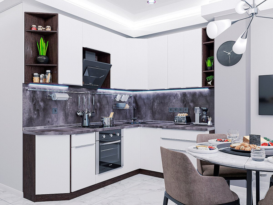 Кухня Фьюжн-04 в Великом Новгороде - фото Кухня Фьюжн-04 в Великом Новгороде - картинка