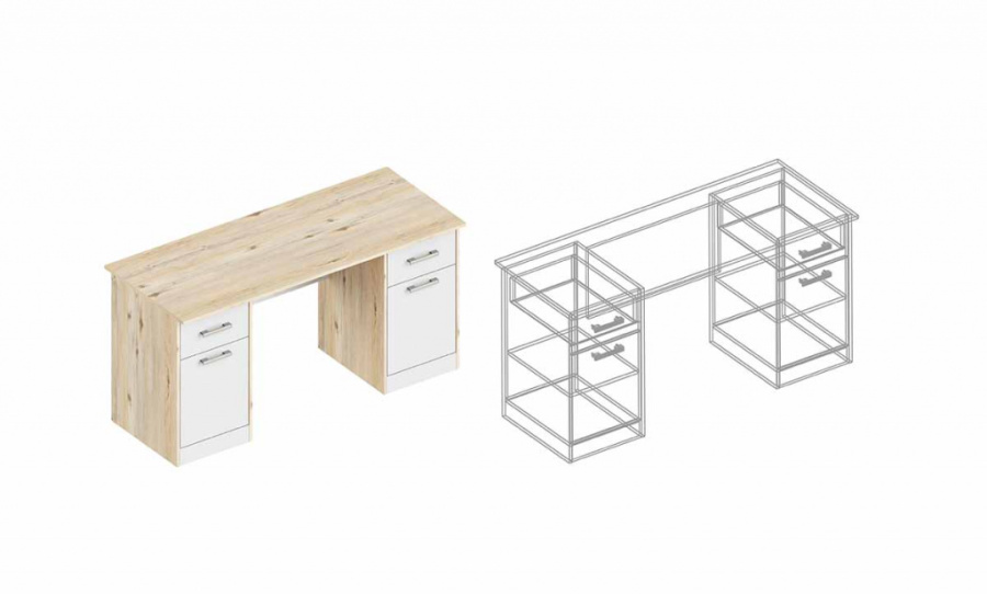 Стол письменный 2-х тумбовый «Милана» в Великом Новгороде - фото Стол письменный 2-х тумбовый «Милана» в Великом Новгороде - картинка