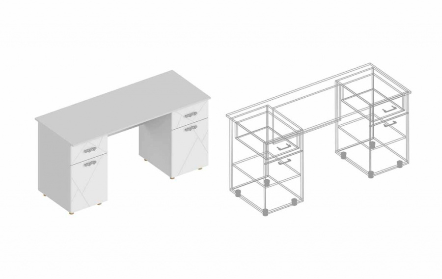 Стол письменный 2-х тумбовый «Сандра» в Великом Новгороде - картинка